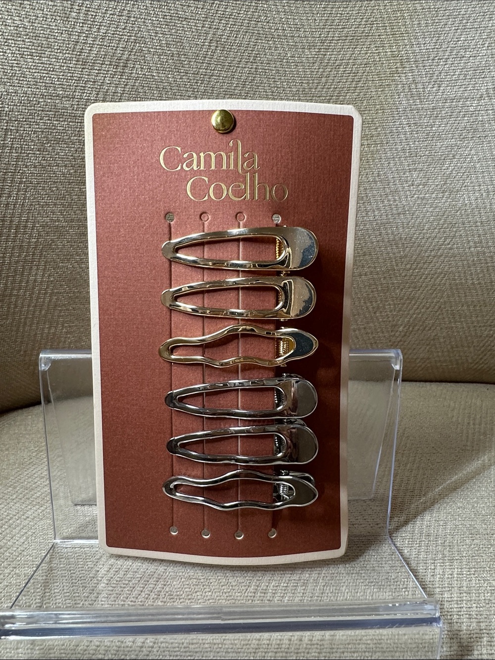 Camila Coelho Gold and Silver Mixed Metal Hair Clips Set